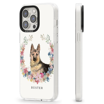 Personalised German Shepherd Floral Portrait