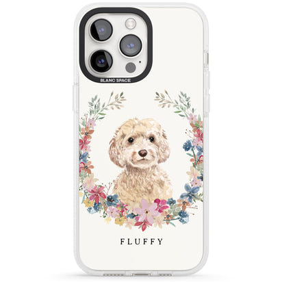 Personalised Champagne Cockapoo Floral Portrait