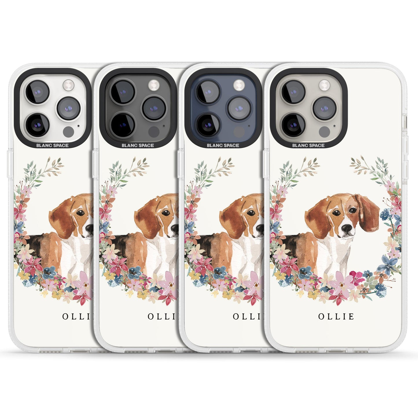 Personalised Beagle Floral Portrait