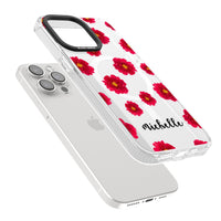 Personalised Red Peonies & Cursive