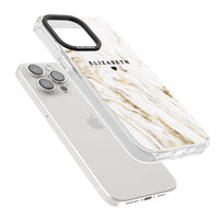 Personalised White & Gold Swirl Marble