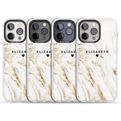 Personalised White & Gold Swirl Marble