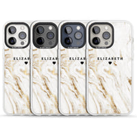 Personalised White & Gold Swirl Marble