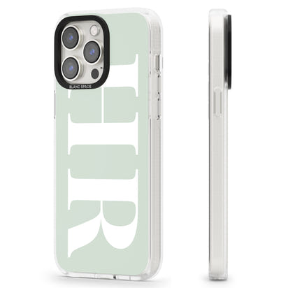 Lettres personnalisées blanches et vert d'eau