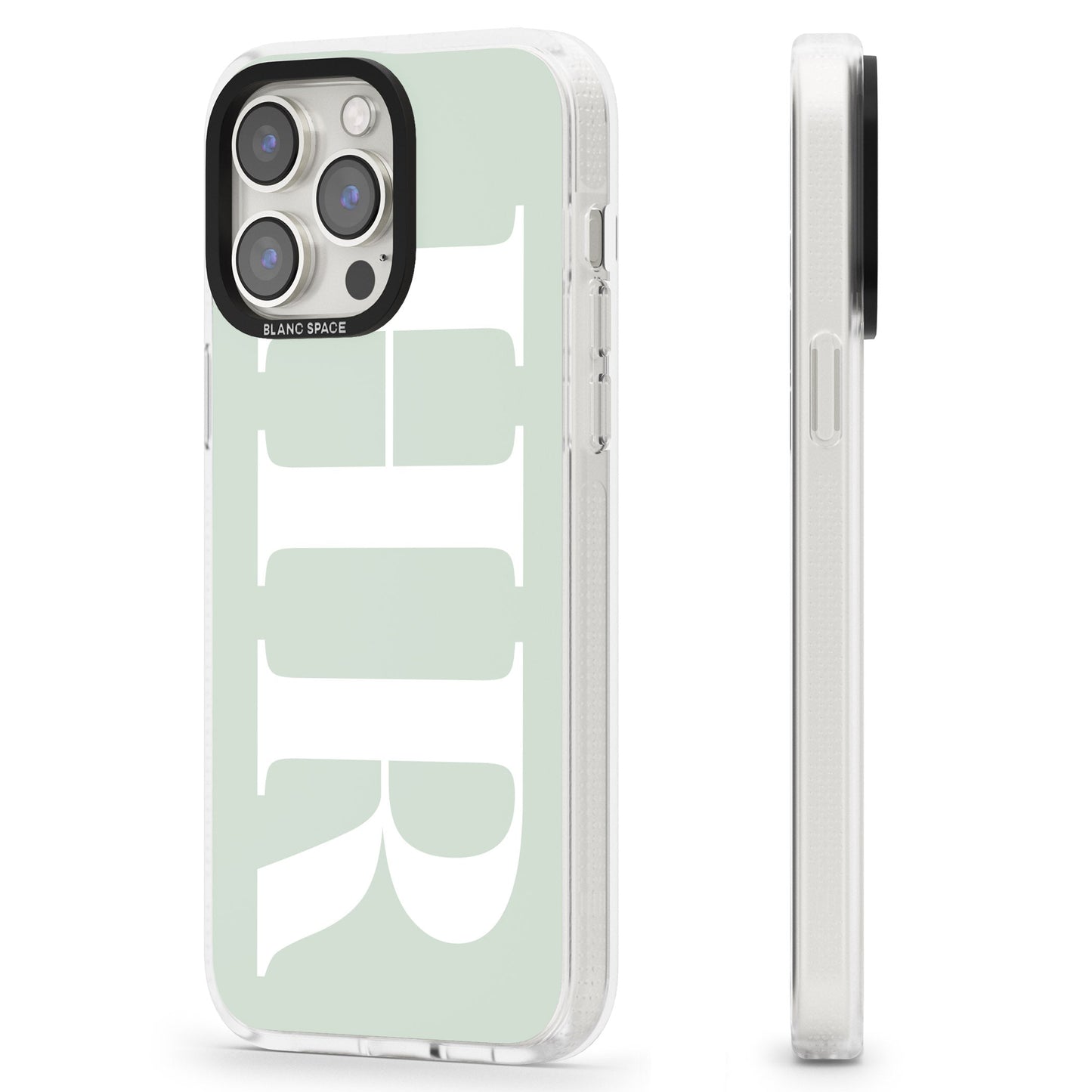 Lettres personnalisées blanches et vert d'eau