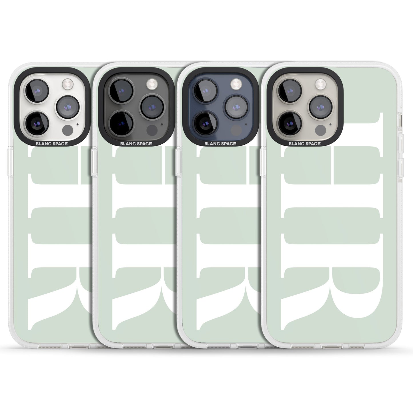 Lettres personnalisées blanches et vert d'eau