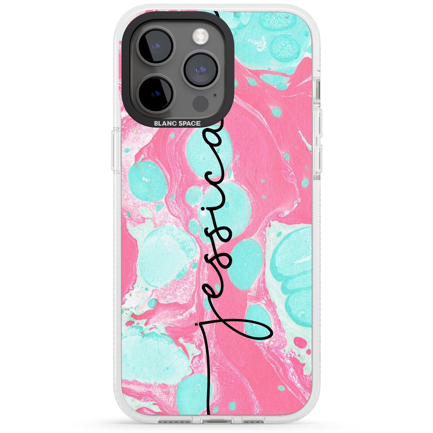 Personalised Turquoise & Pink Marbled