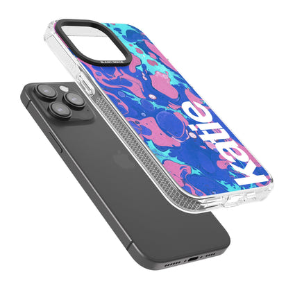 Personalisiertes marineblau-türkisfarbenes Marmor-Design