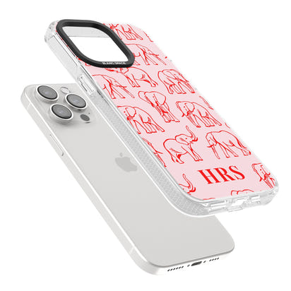 Personalised Red Elephant Outline