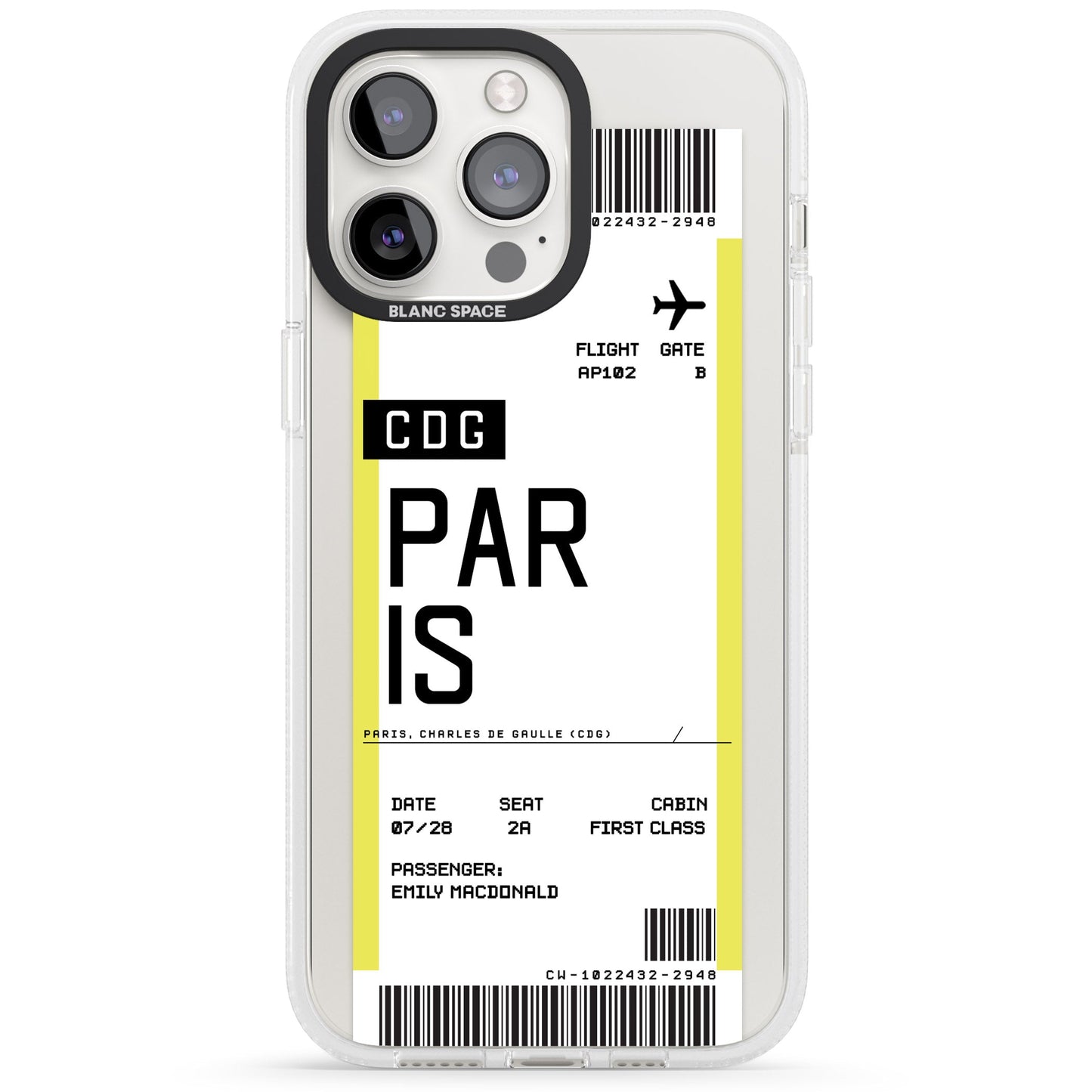 Personalised Paris Boarding Pass