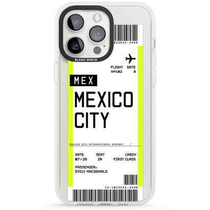Carte d'embarquement personnalisée pour Mexico