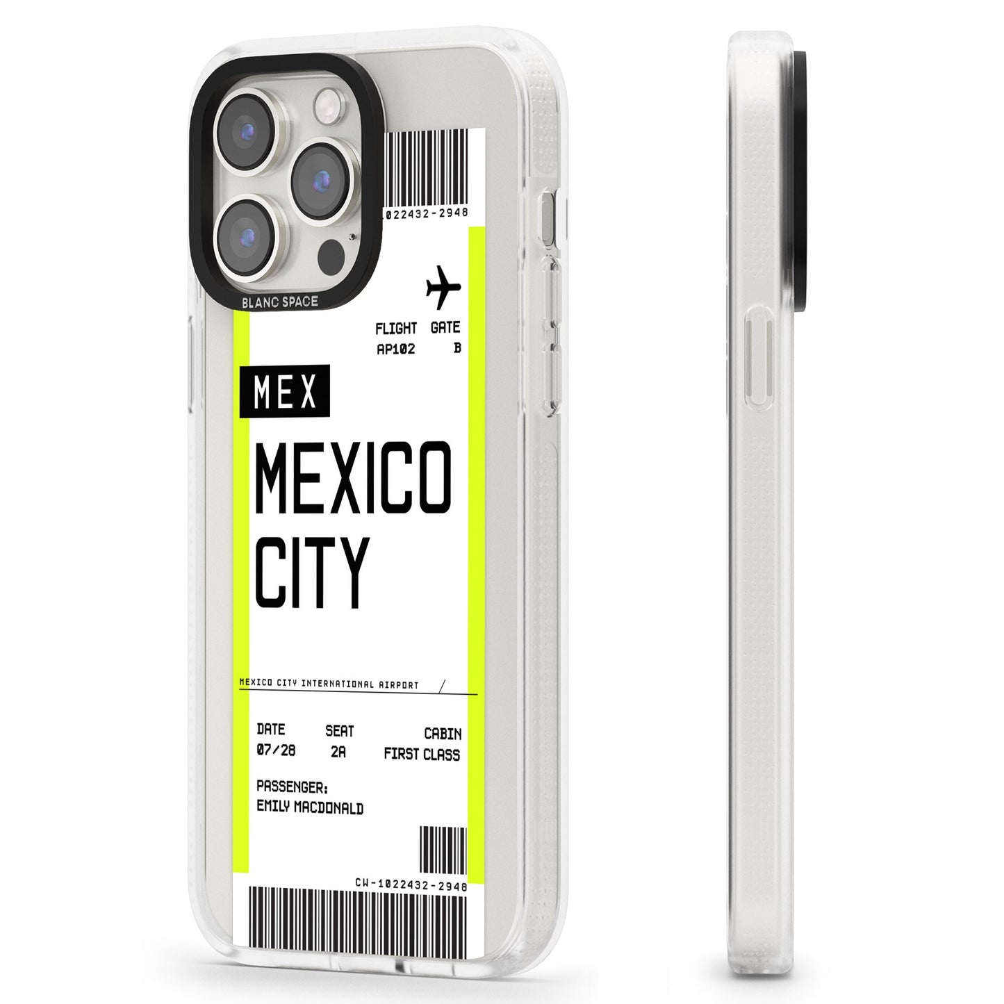 Carte d'embarquement personnalisée pour Mexico