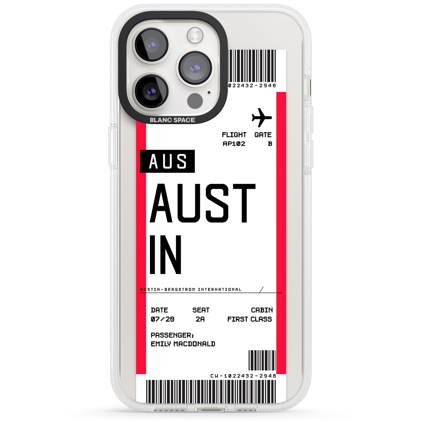 Personalised Austin Boarding Pass
