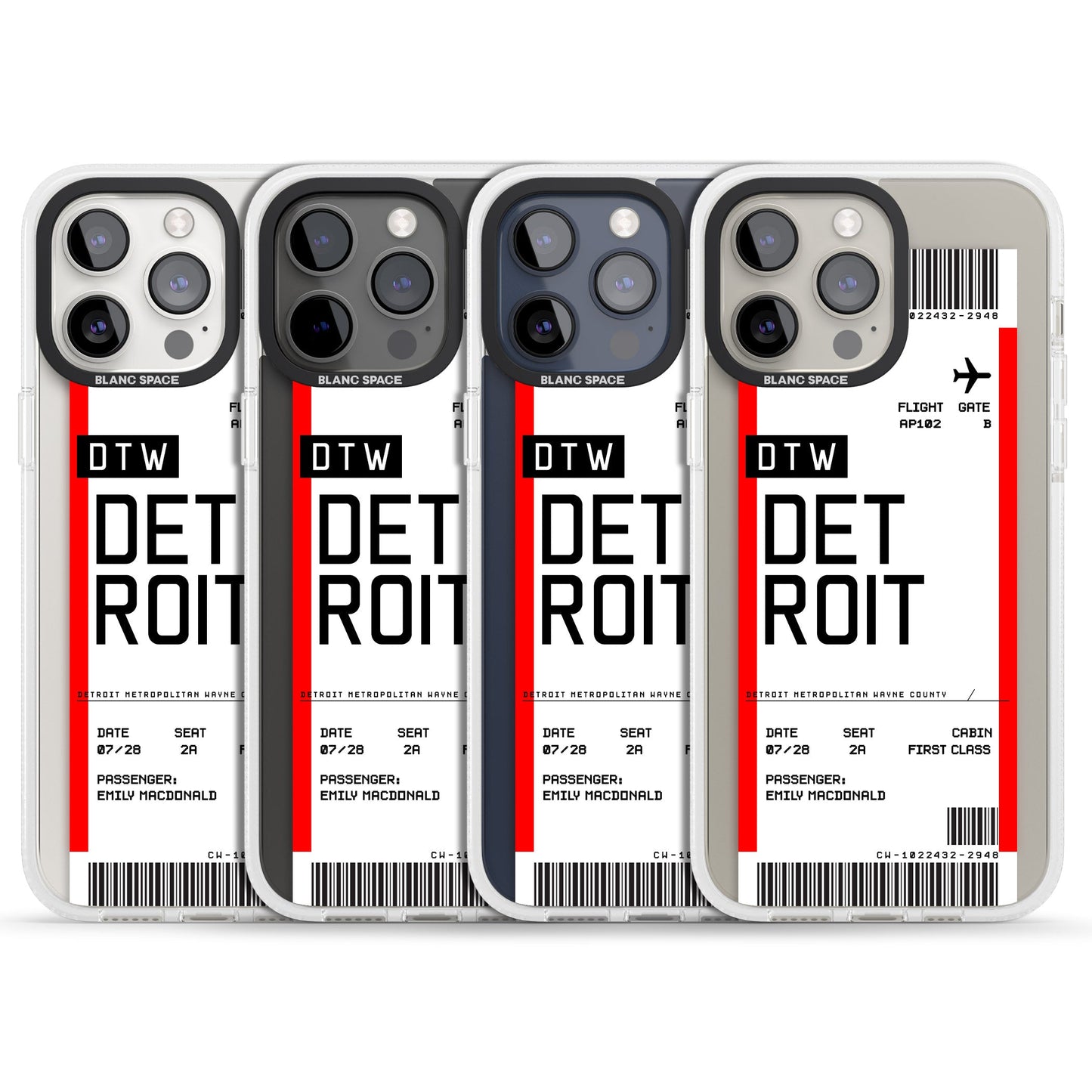 Carte d'embarquement personnalisée pour Détroit