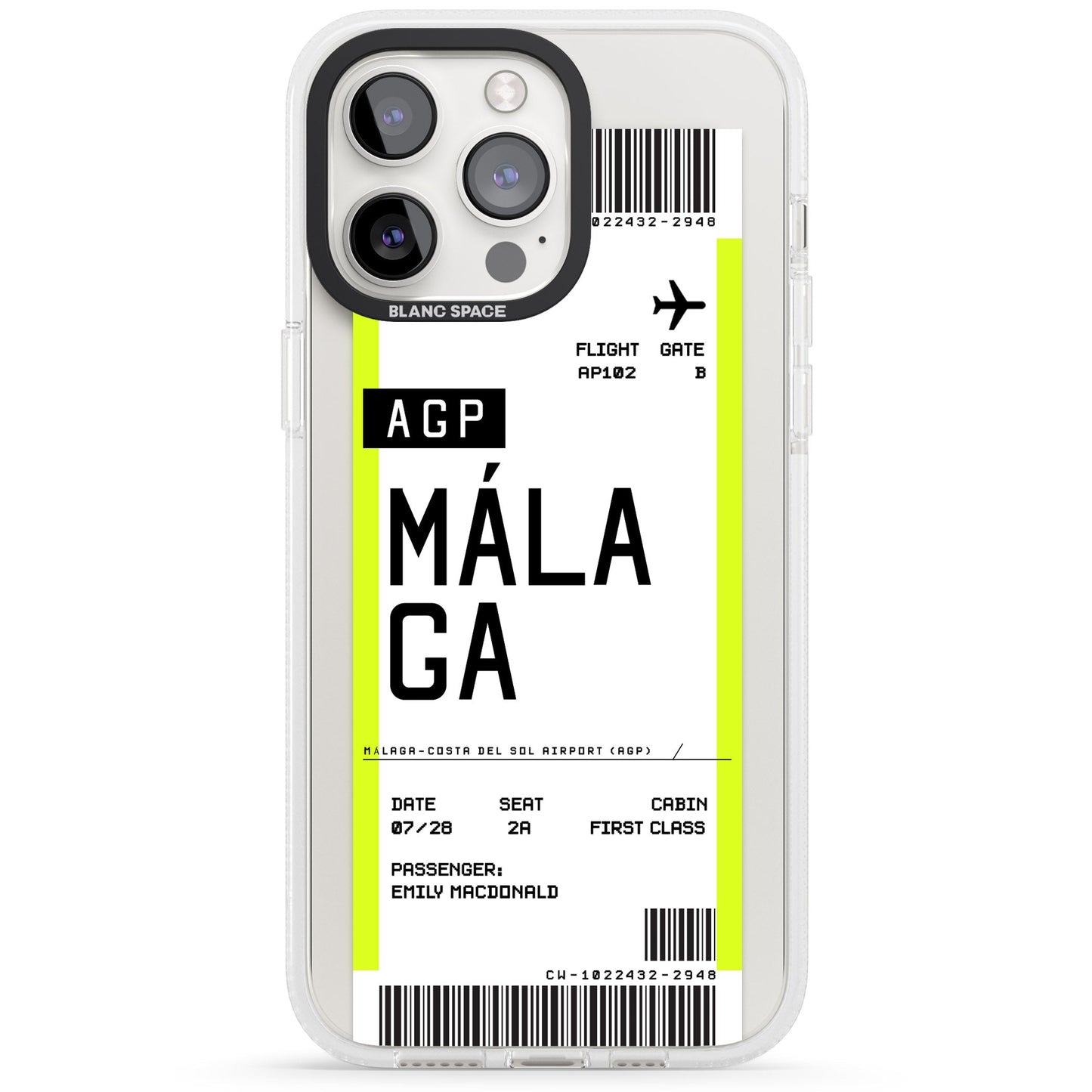 Personalised Málaga Boarding Pass