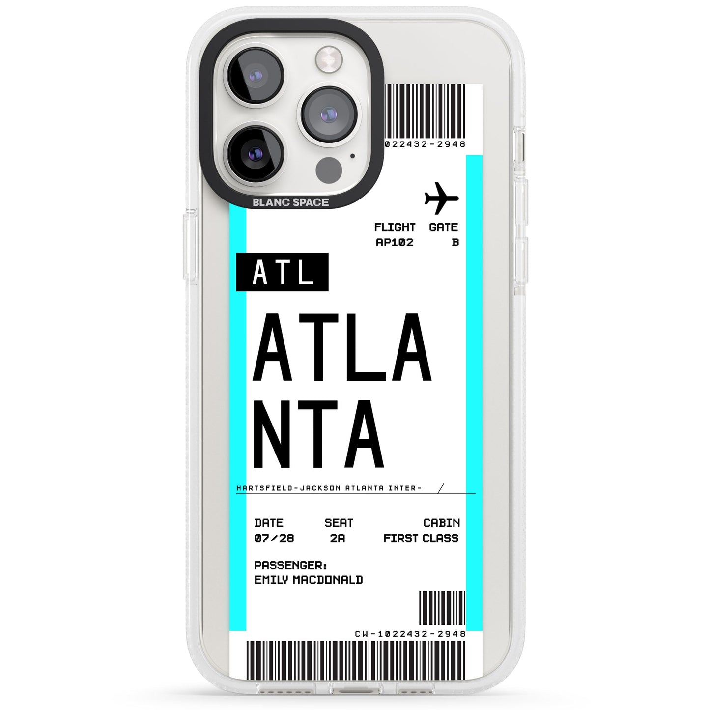 Personalisierte Atlanta-Bordkarte