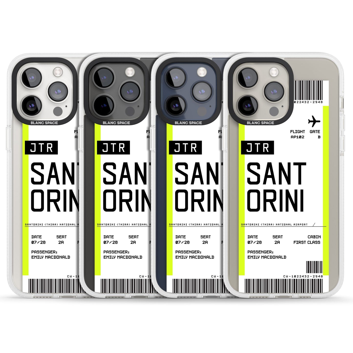 Personalisierte Bordkarte für Santorini