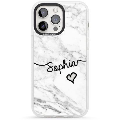 Personalised White Marble Heart