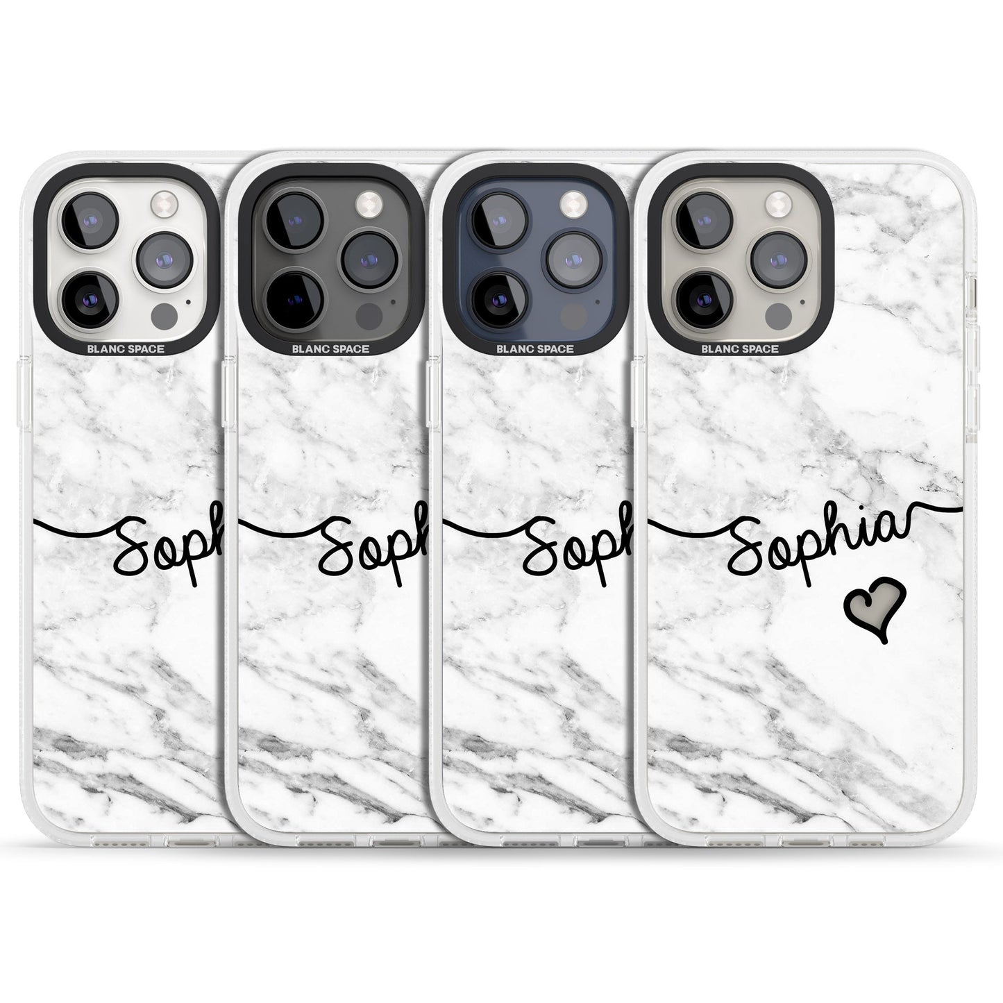 Personalised White Marble Heart