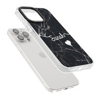 Personalised Black Marble Heart