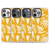 Motif fougère sur fond jaune