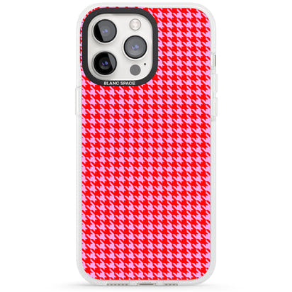 Pied-de-poule rose fluo et rouge