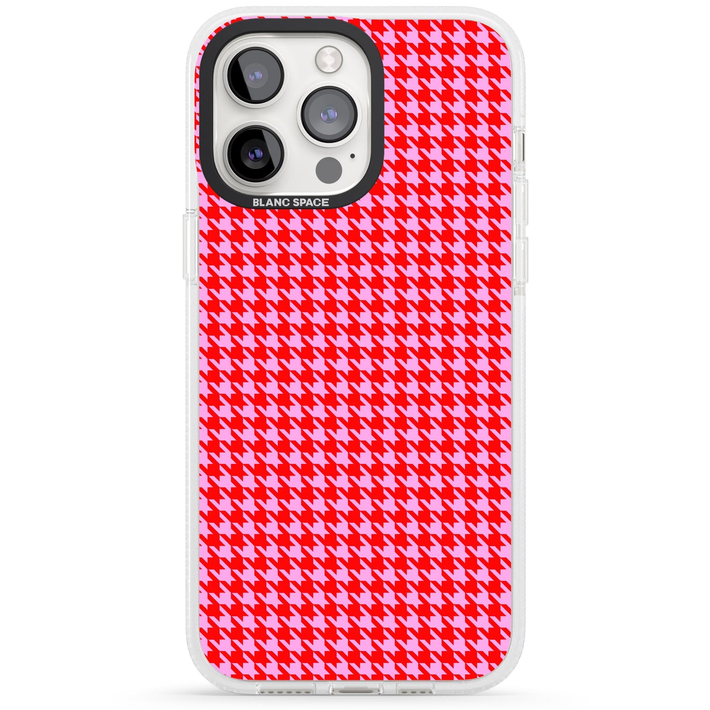 Pied-de-poule rose fluo et rouge