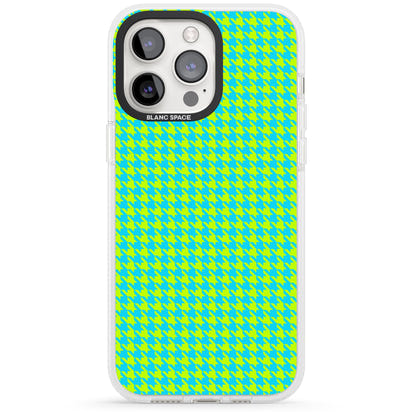 Neon Lime & Turquoise Houndstooth