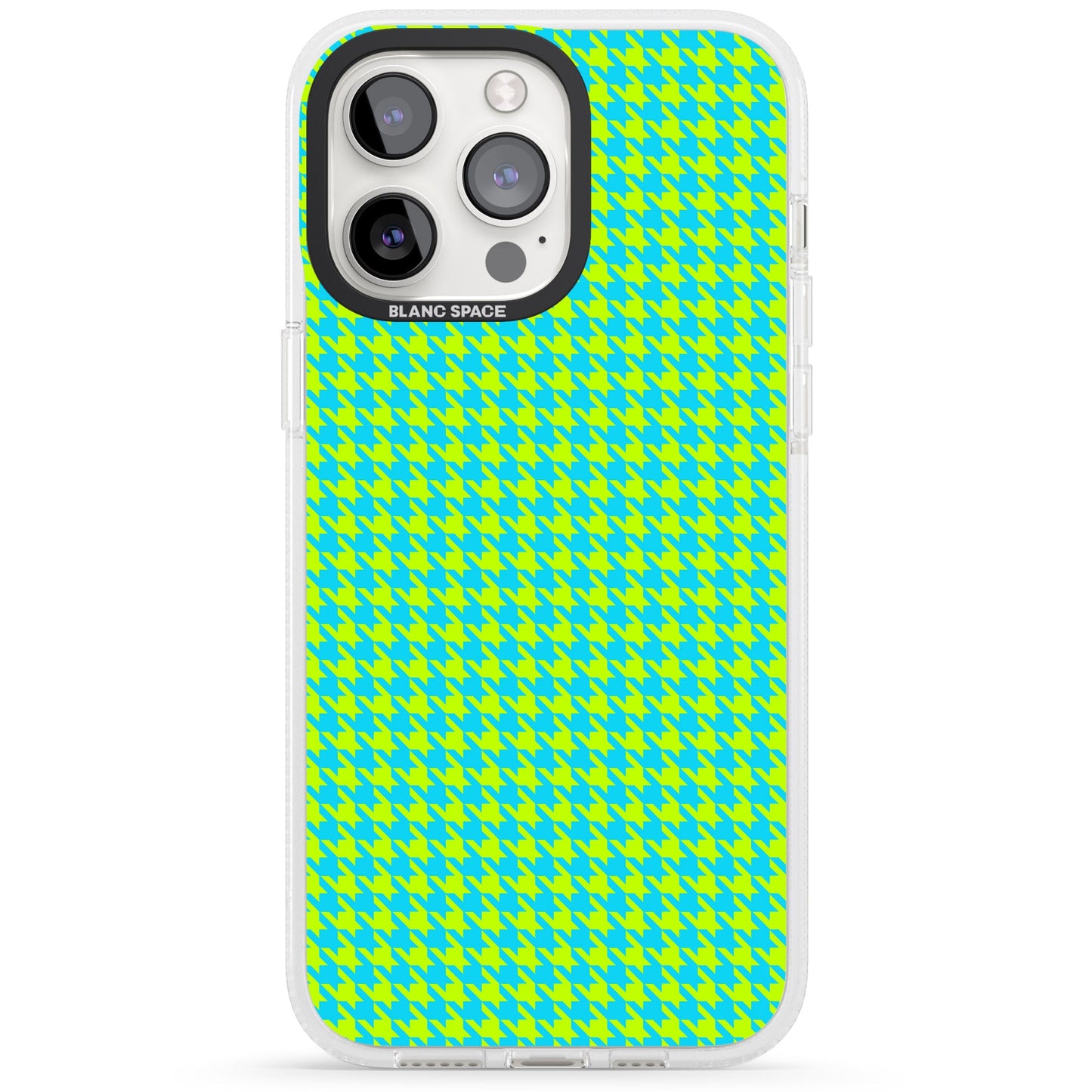 Neon Lime & Turquoise Houndstooth