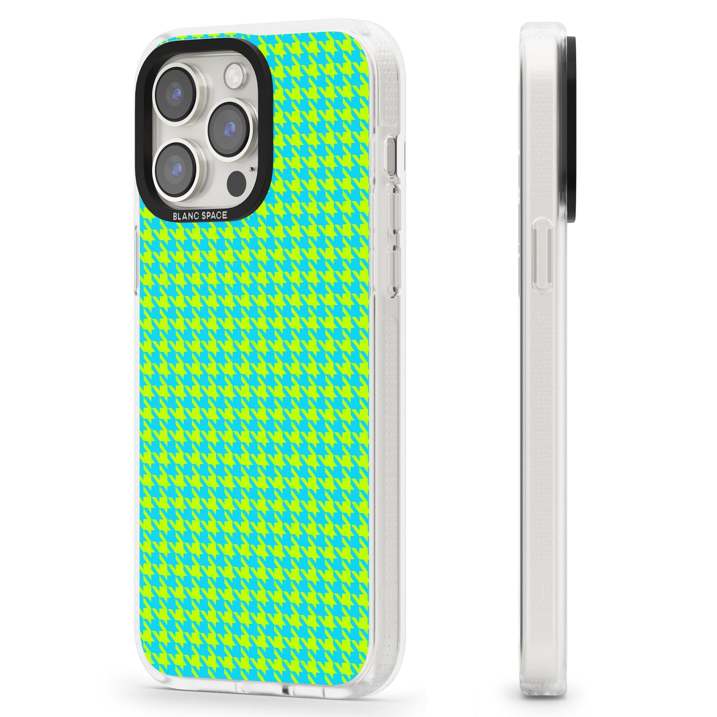 Neon Lime & Turquoise Houndstooth