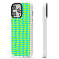 Neon Lime & Turquoise Houndstooth
