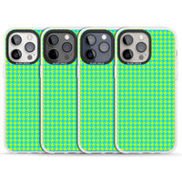 Neon Lime & Turquoise Houndstooth