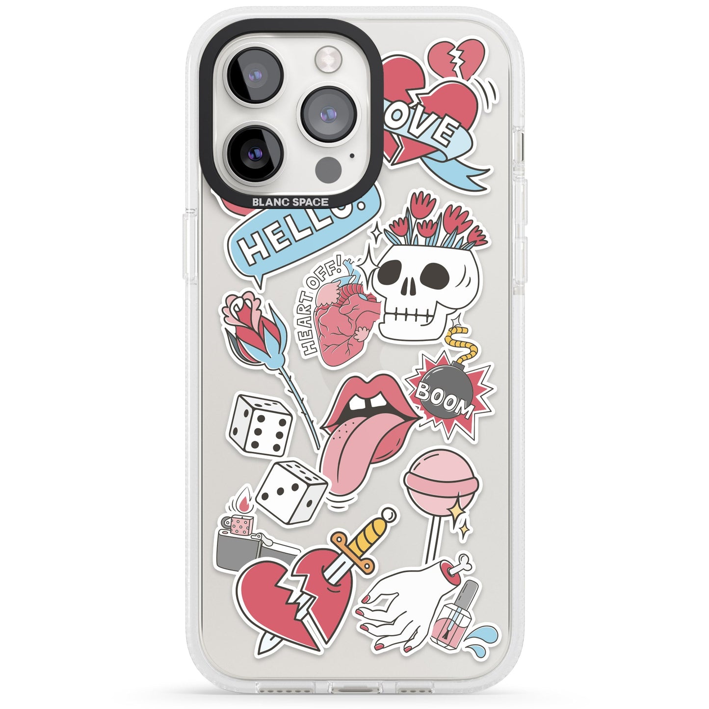 Autocollants Crâne et Fleurs