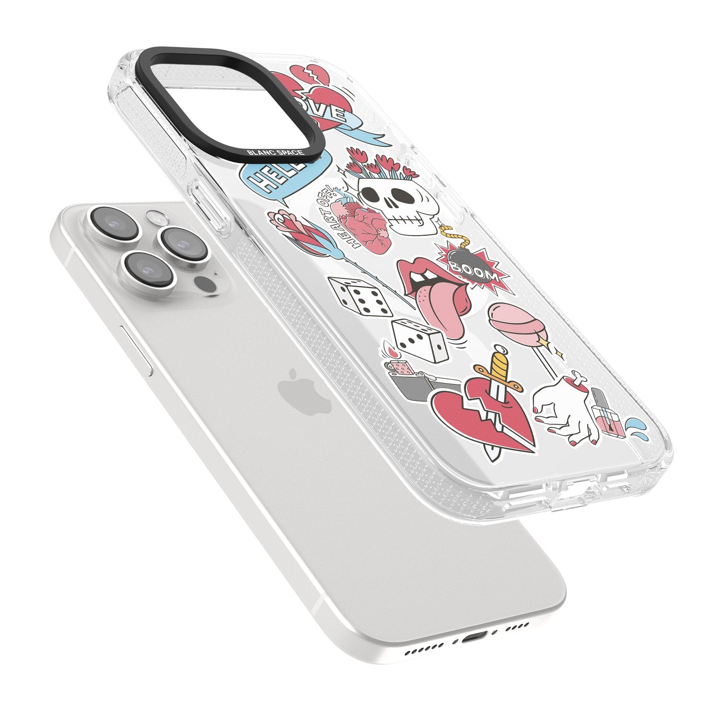 Autocollants Crâne et Fleurs