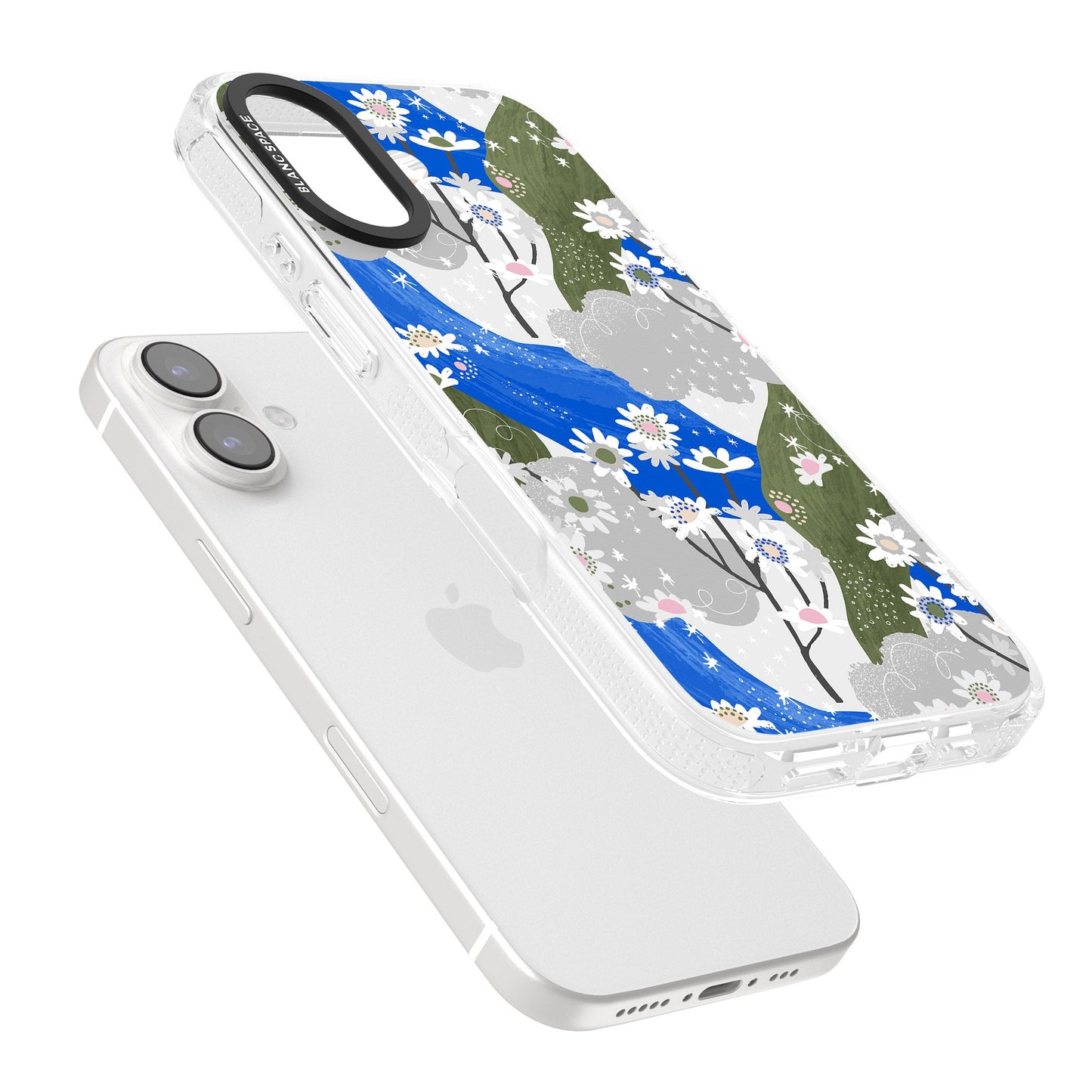 Blue & Grey Daisies Pattern