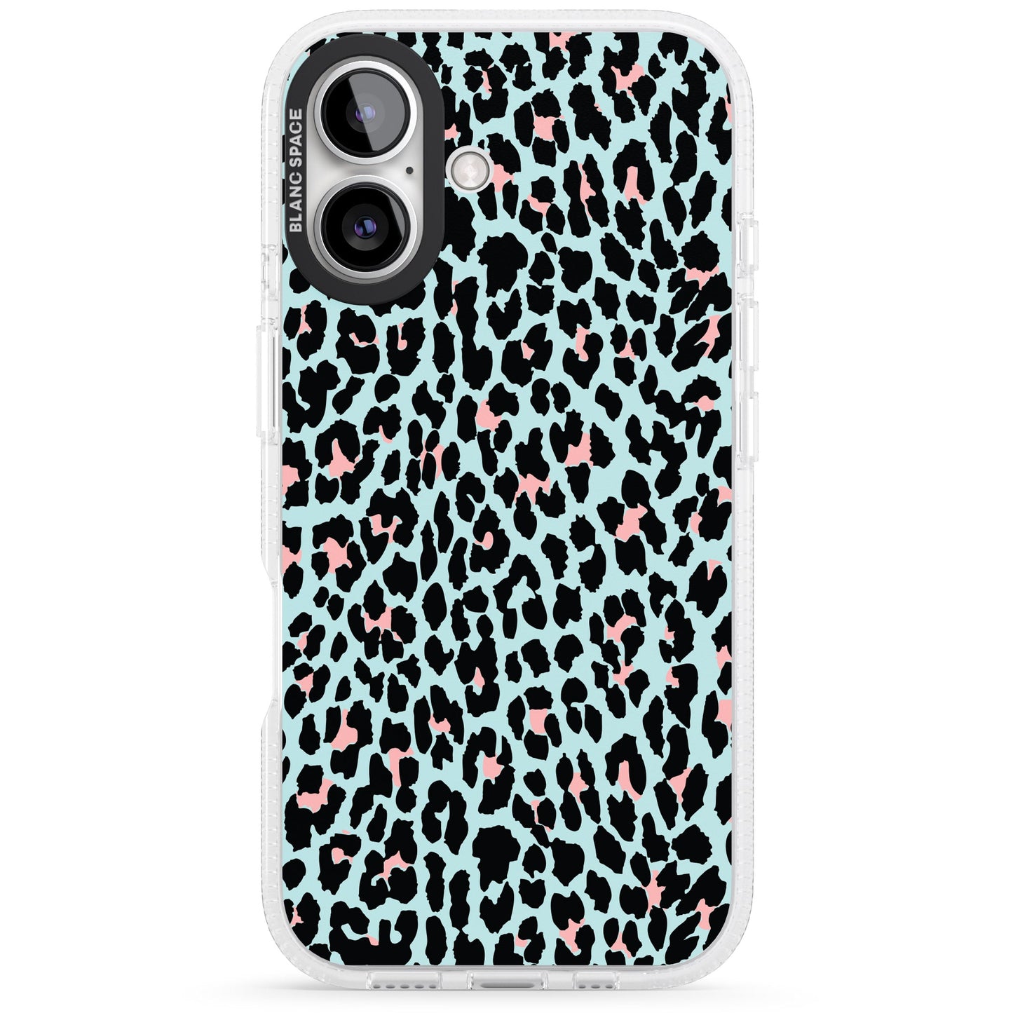 Leopardenmuster in Pastellblau und Rosa