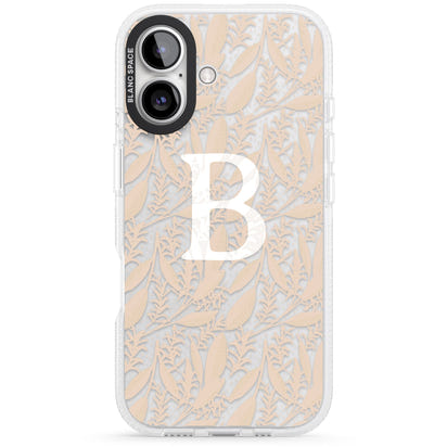 Monogramme personnalisé, motif floral abstrait subtil.