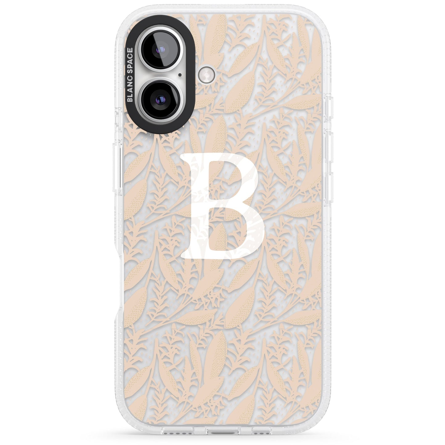 Monogramme personnalisé, motif floral abstrait subtil.