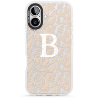 Monogramme personnalisé, motif floral abstrait subtil.