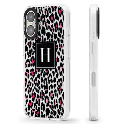 Personalised Clear Pink Leopard Monogram