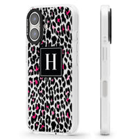 Personalised Clear Pink Leopard Monogram