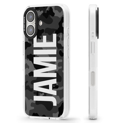 Personalised Black Camo Name Vertical
