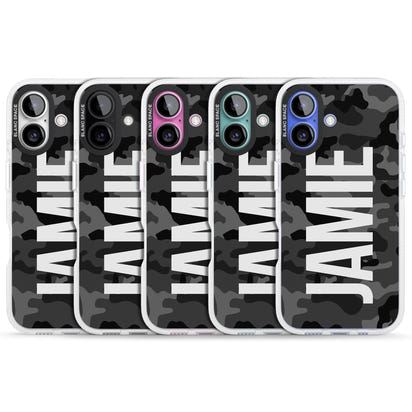 Personalised Black Camo Name Vertical