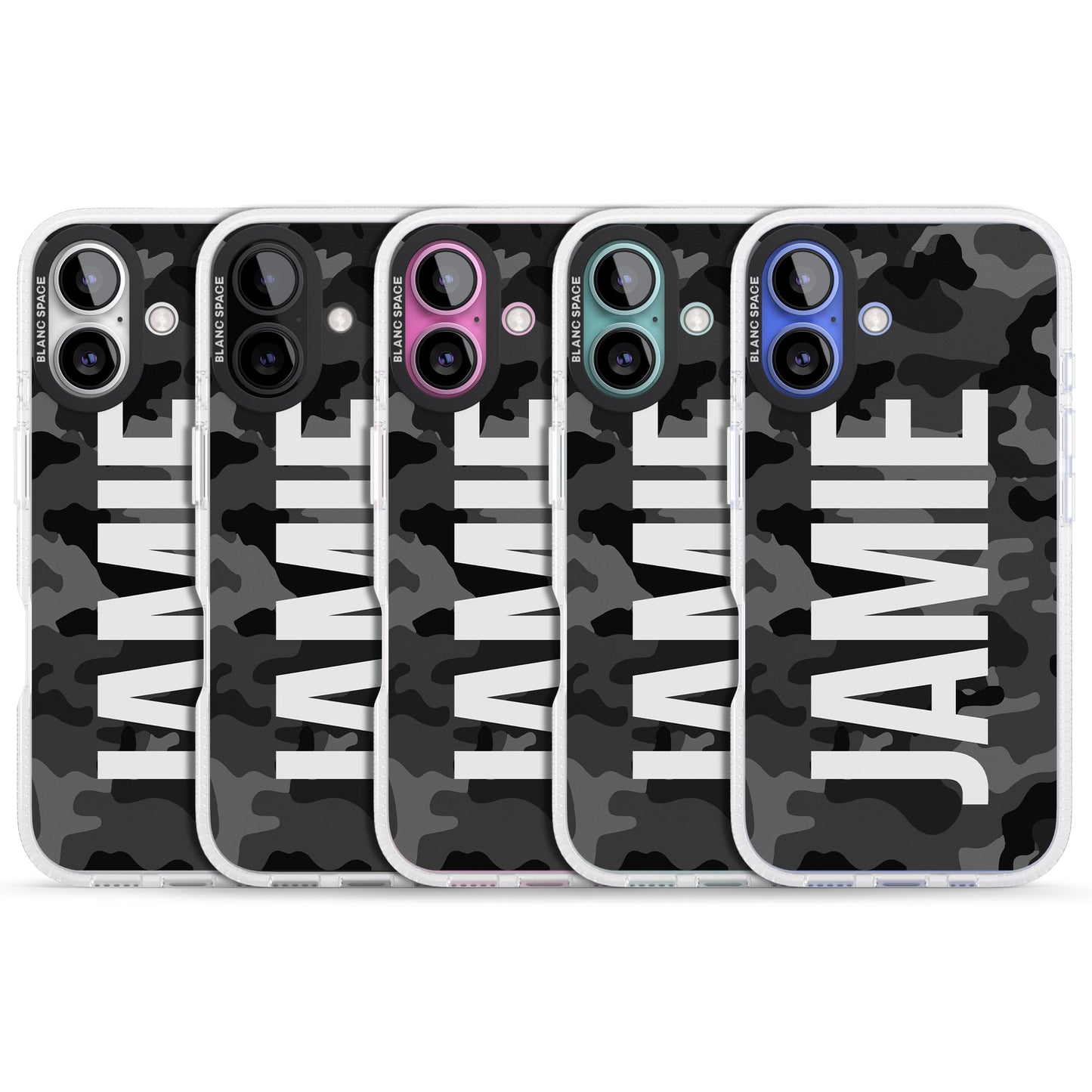 Personalised Black Camo Name Vertical