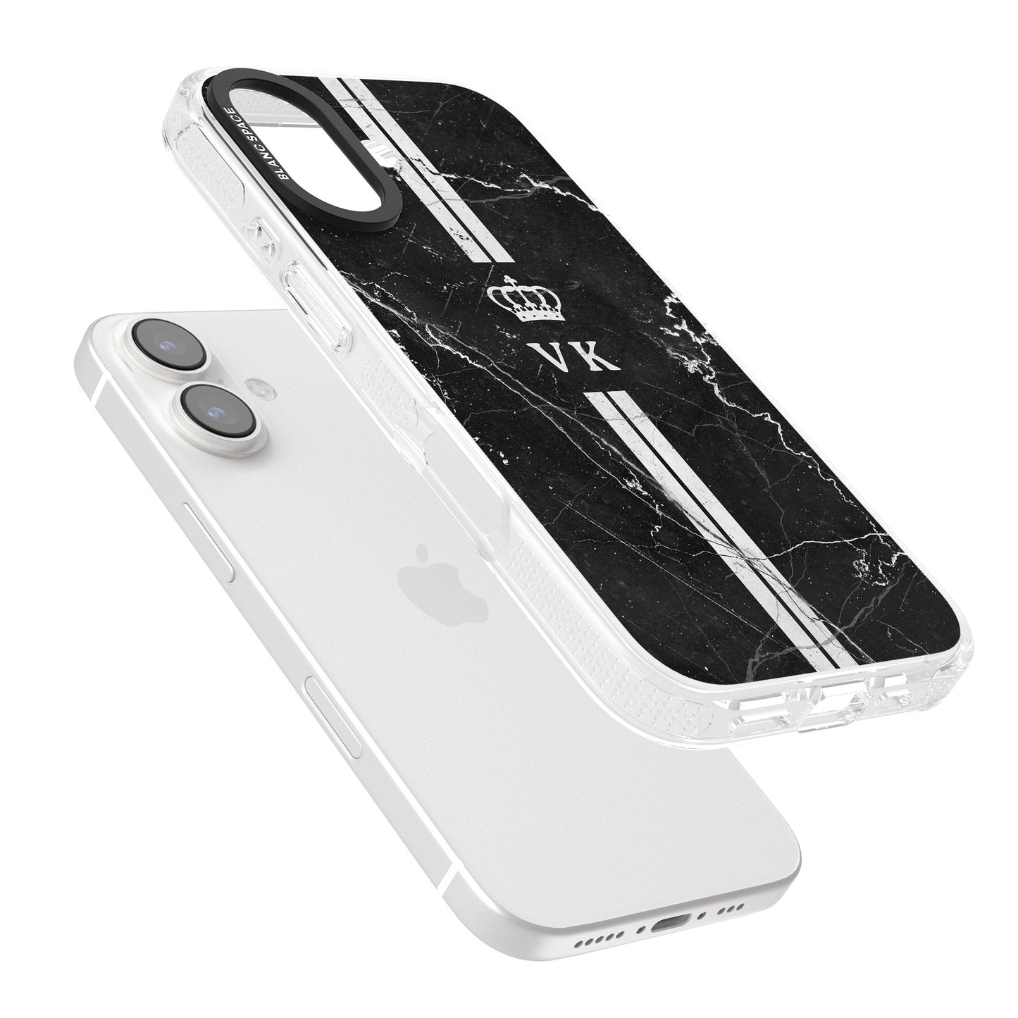 Personalised Black Marble Stripe Initials