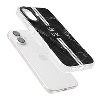 Personalised Black Marble Stripe Initials