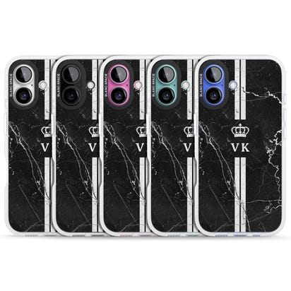 Personalised Black Marble Stripe Initials