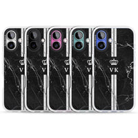 Personalised Black Marble Stripe Initials