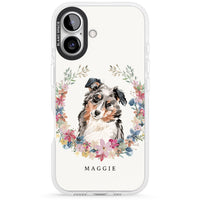 Personalised Australian Shepherd Floral Portrait