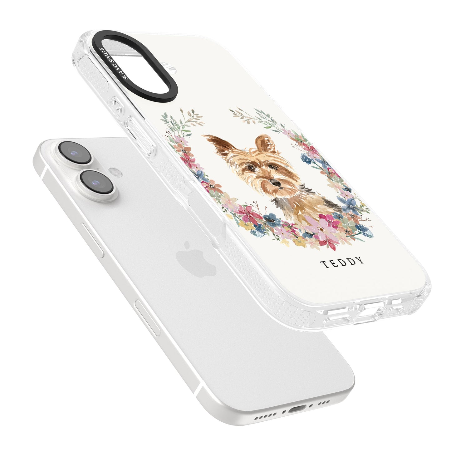 Personalised Yorkshire Terrier Floral Portrait